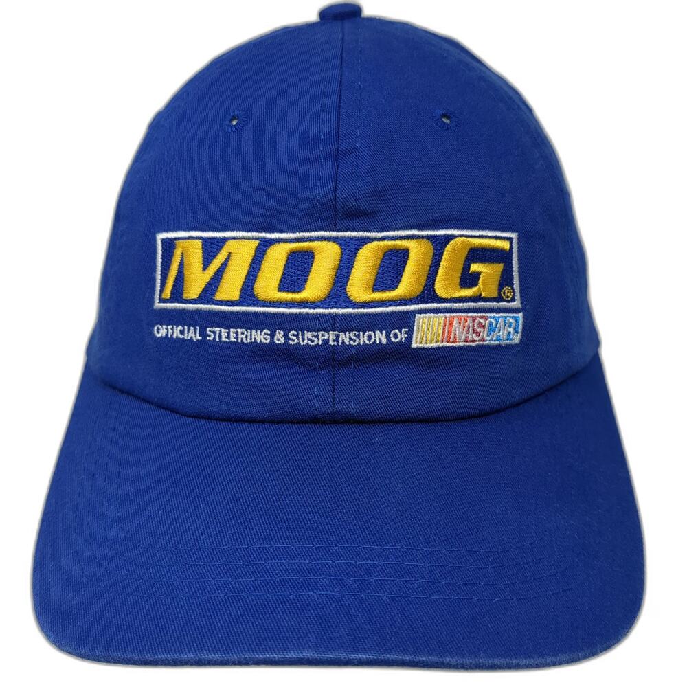 CMG Moog NASCAR 50 Years of Racing Blue Hat Baseball Cap M Stretch Fit Logo